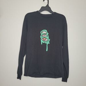 Teen Hearts hell is in your head zombie graphic back long sleeve top size medium